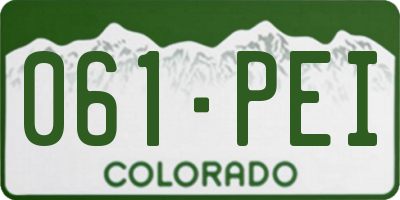 CO license plate 061PEI
