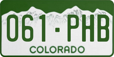 CO license plate 061PHB