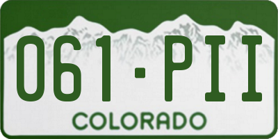 CO license plate 061PII