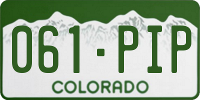 CO license plate 061PIP