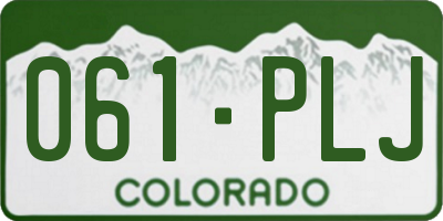 CO license plate 061PLJ