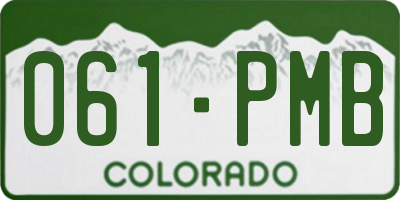 CO license plate 061PMB