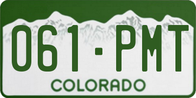 CO license plate 061PMT