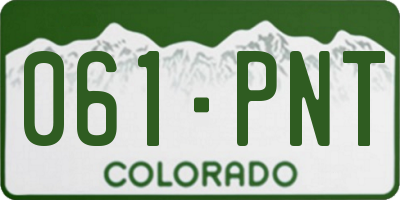 CO license plate 061PNT