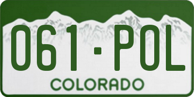 CO license plate 061POL