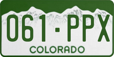 CO license plate 061PPX