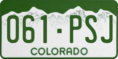 CO license plate 061PSJ