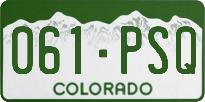 CO license plate 061PSQ