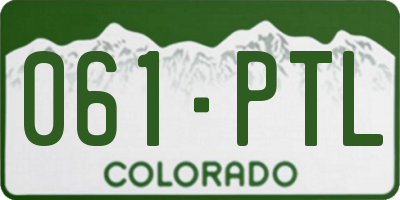 CO license plate 061PTL