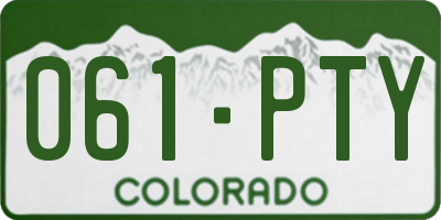 CO license plate 061PTY