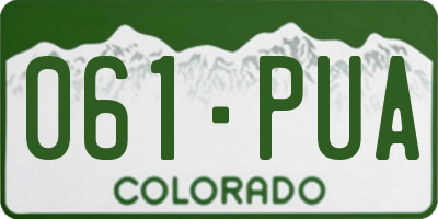 CO license plate 061PUA