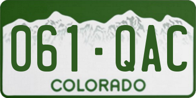 CO license plate 061QAC