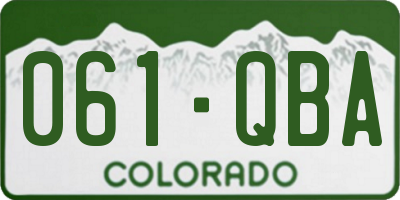 CO license plate 061QBA