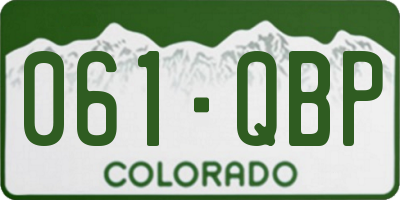 CO license plate 061QBP
