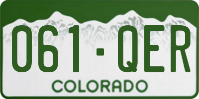 CO license plate 061QER