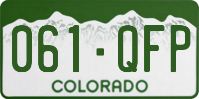 CO license plate 061QFP