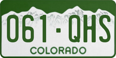 CO license plate 061QHS