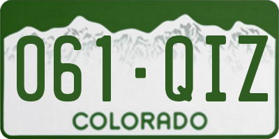 CO license plate 061QIZ