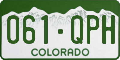 CO license plate 061QPH
