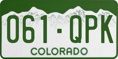 CO license plate 061QPK