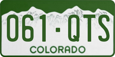 CO license plate 061QTS