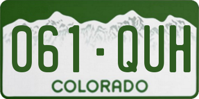 CO license plate 061QUH