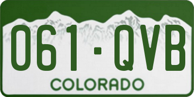 CO license plate 061QVB