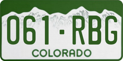 CO license plate 061RBG
