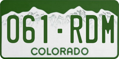 CO license plate 061RDM