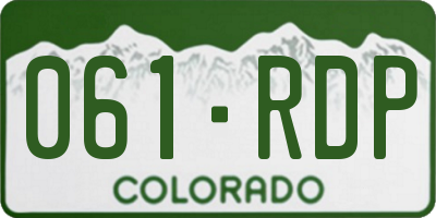 CO license plate 061RDP