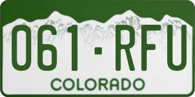 CO license plate 061RFU