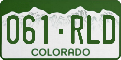CO license plate 061RLD