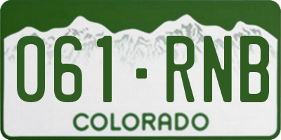 CO license plate 061RNB