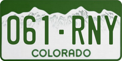 CO license plate 061RNY