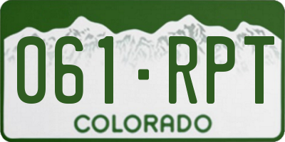 CO license plate 061RPT