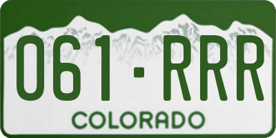 CO license plate 061RRR