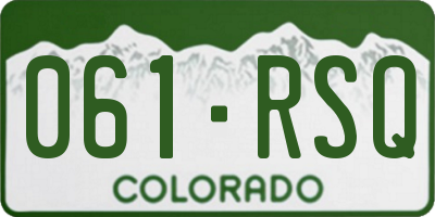 CO license plate 061RSQ