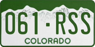 CO license plate 061RSS