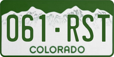 CO license plate 061RST