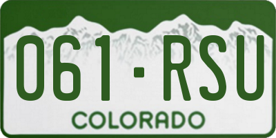 CO license plate 061RSU