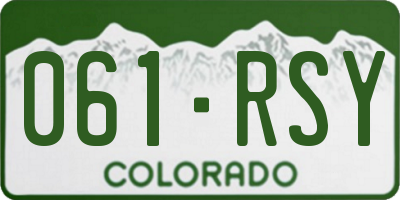 CO license plate 061RSY