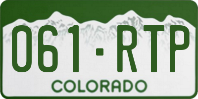 CO license plate 061RTP
