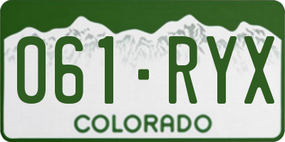 CO license plate 061RYX