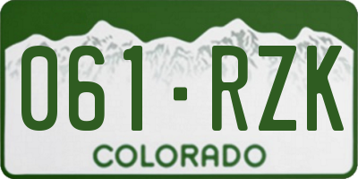 CO license plate 061RZK