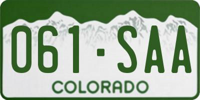 CO license plate 061SAA
