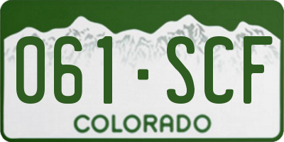 CO license plate 061SCF