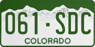 CO license plate 061SDC