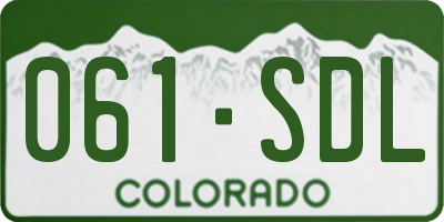 CO license plate 061SDL