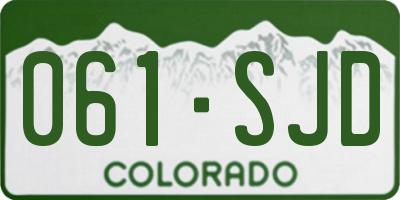 CO license plate 061SJD