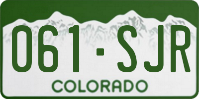CO license plate 061SJR